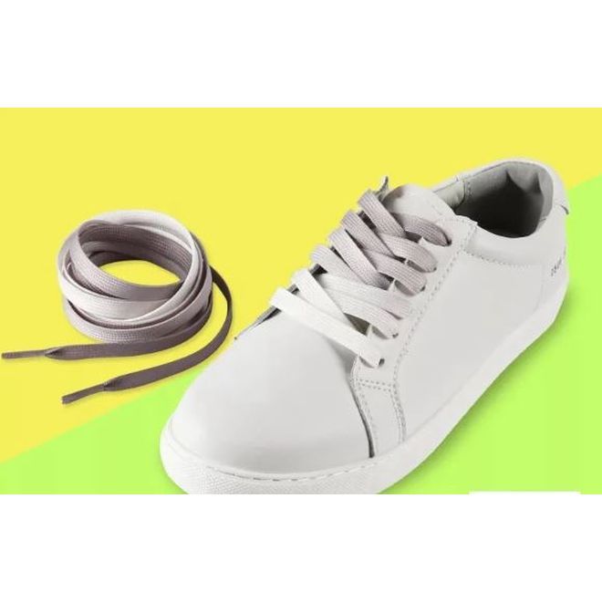 1 Paar Flache Schnürsenkel mt Farbverlauf 120 cm - für festen und sicheren Sitz im Schuh - Casual Shoes Series - grau - Schuhbaendel.ch