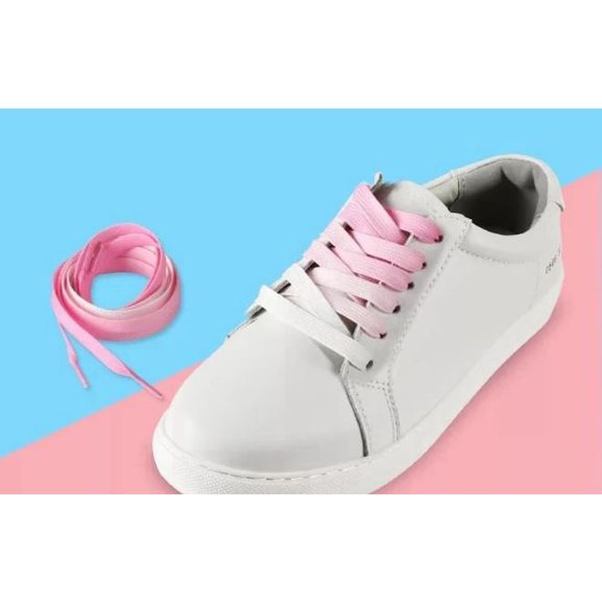 1 Paar Flache Schnürsenkel mt Farbverlauf 120 cm - für festen und sicheren Sitz im Schuh - Casual Shoes Series - rosa - Schuhbaendel.ch