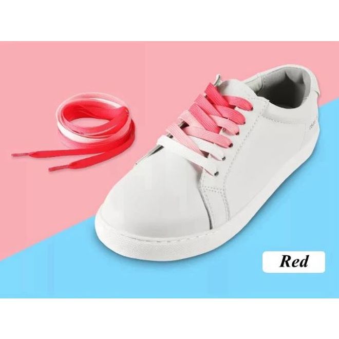 1 Paar Flache Schnürsenkel mt Farbverlauf 120 cm - für festen und sicheren Sitz im Schuh - Casual Shoes Series - rot - Schuhbaendel.ch