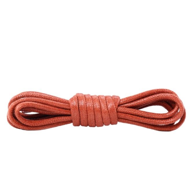 1 Paar gewachste runde Baumwoll Schnürsenkel (Ø 2.5 mm, Länge 60 cm) für elegante Schuhe mit 2-4 Ösenpaaren - rotbraun - Schuhbaendel.ch