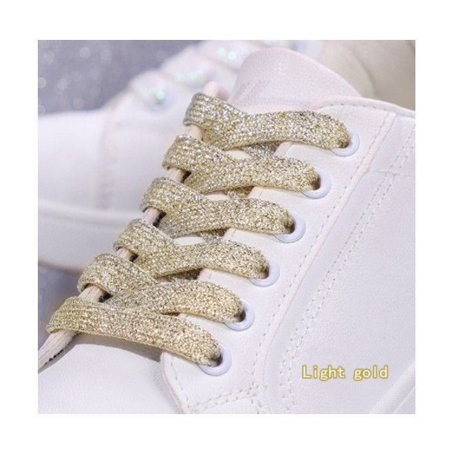 1 Paar Glitzernde Schnürsenkel 120 cm - für festen und sicheren Sitz im Schuh - Glitter Series - gold - Schuhbaendel.ch