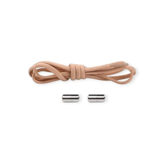 1 Paar Elastische Schnürsenkel ohne binden - mit Dreh-Verschluss - Lazy Laces Collection - beige - Schuhbaendel.ch