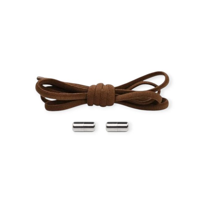 1 Paar Elastische Schnürsenkel ohne binden - mit Dreh-Verschluss - Lazy Laces Collection - braun - Schuhbaendel.ch
