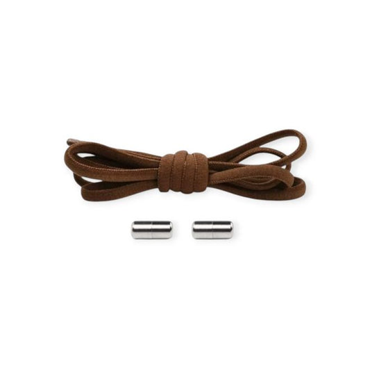 1 Paar Elastische Schnürsenkel ohne binden - mit Dreh-Verschluss - Lazy Laces Collection - braun - Schuhbaendel.ch