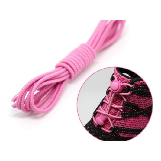 1 Paar Elastische Schnürsenkel ohne binden (Ø 2.5 mm, Länge 100 cm) - Knopf-Verschluss - SpeedLace Collection - rosa - Schuhbaendel.ch