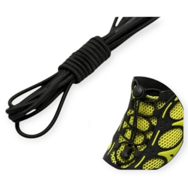1 Paar Elastische Schnürsenkel ohne binden - Knopf-Verschluss - SpeedLace Collection - schwarz - Schuhbaendel.ch