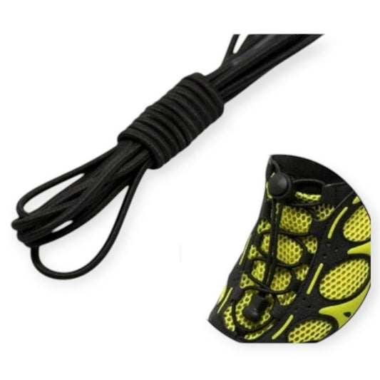 1 Paar Elastische Schnürsenkel ohne binden - Knopf-Verschluss - SpeedLace Collection - schwarz - Schuhbaendel.ch