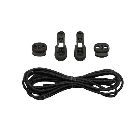 1 Paar Elastische reflektierende Schnürsenkel ohne binden (Ø 2.5 mm, Länge 100 cm) - Knopf-Verschluss - SpeedLace Collection - schwarz - Schuhbaendel.ch