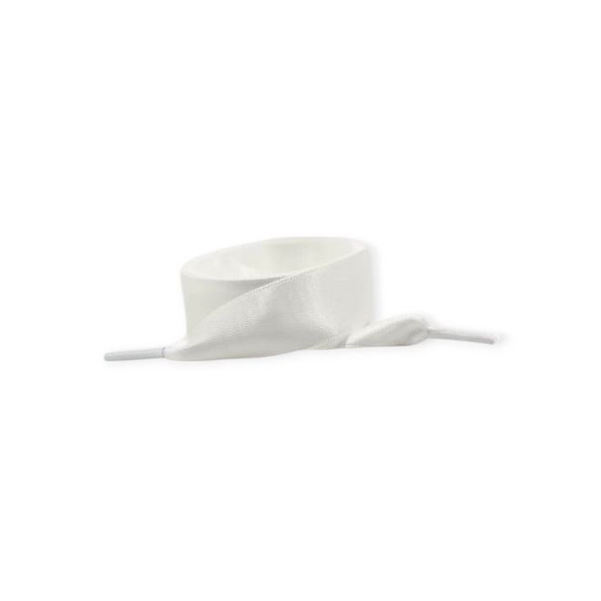 1 Paar Satin Schnürsenkel 120 cm - Seiden Schnürsenkel 2 cm breit - weiss - Schuhbaendel.ch