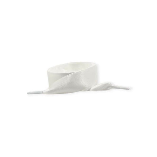 1 Paar Satin Schnürsenkel 120 cm - Seiden Schnürsenkel 2 cm breit - weiss - Schuhbaendel.ch