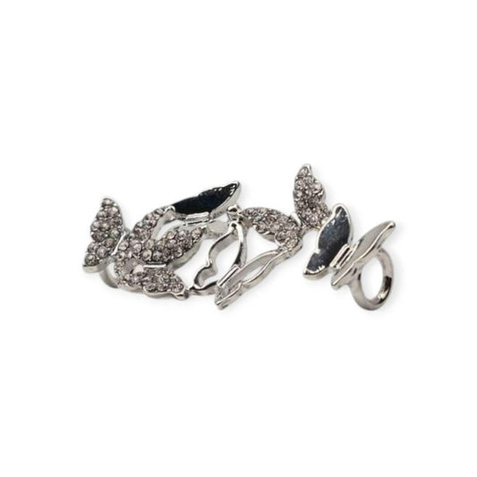 Schnürsenkel Clip - modisches Accessoire für den Schuh - Shine Series - Schmetterling - silber - Schuhbaendel.ch