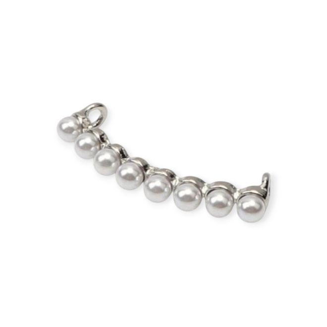 Schnürsenkel Clip - modisches Accessoire für den Schuh - Shine Series - 8x Deko-Perlen - silber - Schuhbaendel.ch