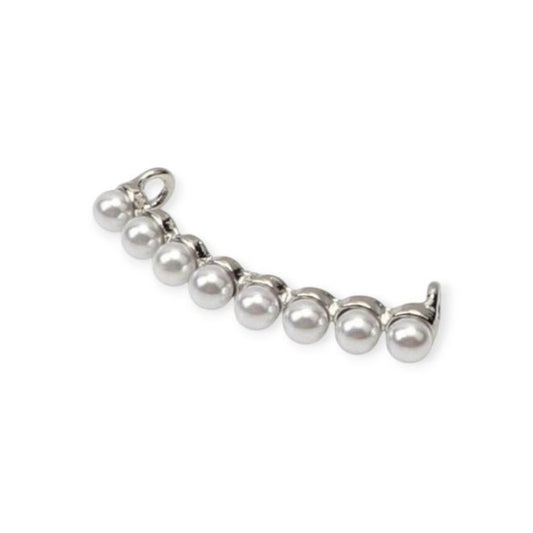 Schnürsenkel Clip - modisches Accessoire für den Schuh - Shine Series - 8x Deko-Perlen - silber - Schuhbaendel.ch
