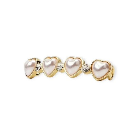 Schnürsenkel Clip - modisches Accessoire für den Schuh - Shine Series - Herz - gold - Schuhbaendel.ch
