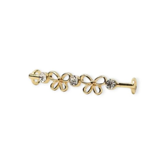 Schnürsenkel Clip - modisches Accessoire für den Schuh - Shine Series - Schleifen - gold - Schuhbaendel.ch