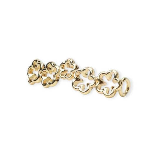 Schnürsenkel Clip - modisches Accessoire für den Schuh - Shine Series - Blumen - gold - Schuhbaendel.ch