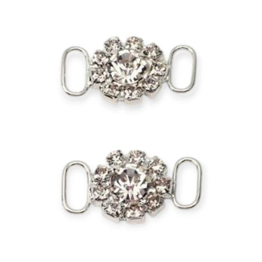Schnürsenkel Schnalle aus Metall (2 Stück) - modisches Accessoire für den Schuh - Lock Sneaker Series - Diamant - silber - Schuhbaendel.ch