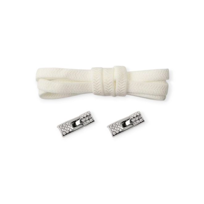 1 Paar Elastische Schnürsenkel ohne binden - mit Schnell-Verschluss - Elastic Bling Series - weiss - Schuhbaendel.ch