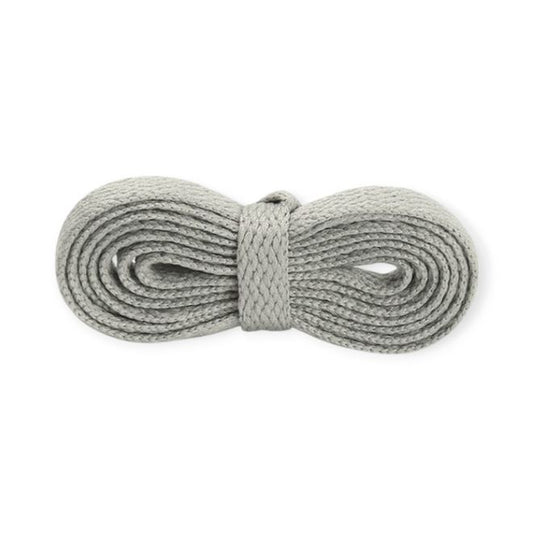 1 Paar Flache Schnürsenkel 120 cm - für festen und sicheren Sitz im Schuh - Basic Shoes Series - grau - Schuhbaendel.ch