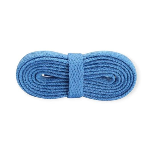 1 Paar Flache Schnürsenkel 120 cm - für festen und sicheren Sitz im Schuh - Basic Shoes Series - blau - Schuhbaendel.ch