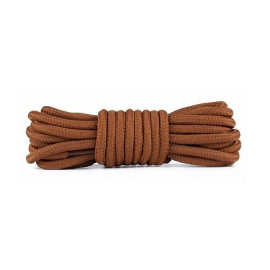 1 Paar runde reissfeste Schnürsenkel (Ø 4.5 mm) Polyester (120 cm) für Arbeits Outdoor Sport Schuhe - braun - Schuhbaendel.ch