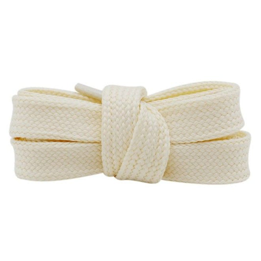 1 pair of extra wide shoelaces (100 cm long, 18 mm wide) for Adidas Campus, Vans Old School - OG Fat Laces Collection - cream white