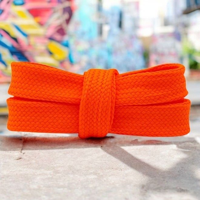 1 Paar extra breite Schnürsenkel (100 cm lang, 18 mm breit) für Adidas Campus, Vans Old School - OG Fat Laces Collection - neonrot - Schuhbaendel.ch