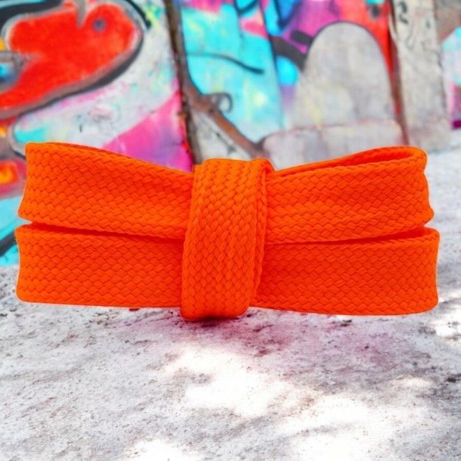 1 Paar extra breite Schnürsenkel (120 cm lang, 18 mm breit) für Adidas Campus, Vans Old School - OG Fat Laces Collection - neonrot - Schuhbaendel.ch