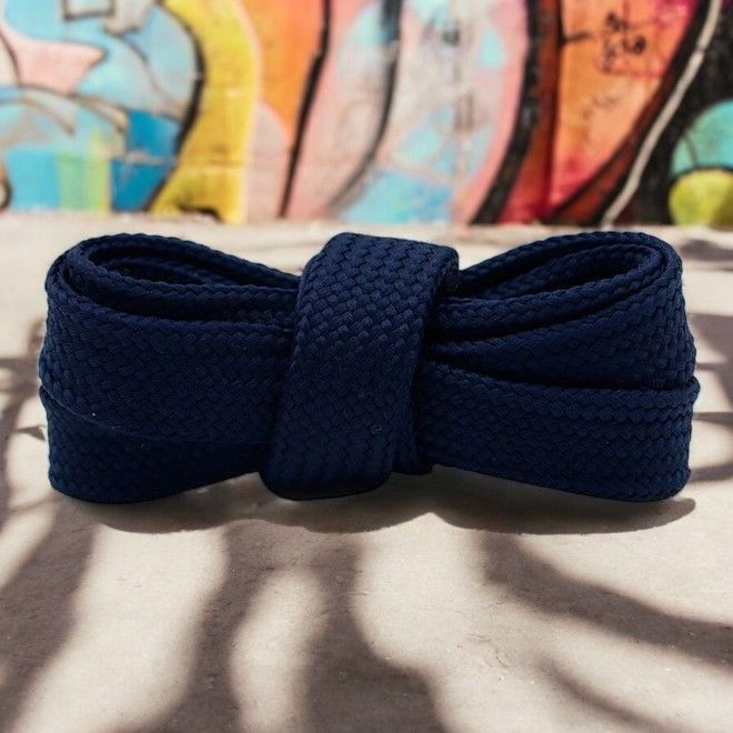 1 Paar extra breite Schnürsenkel (140 cm lang, 18 mm breit) für Adidas Campus, Vans Knu - OG Fat Laces Collection - dunkelblau - Schuhbaendel.ch