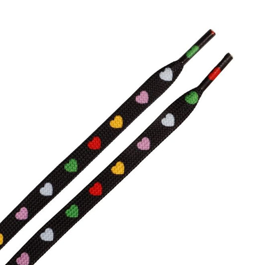 1 Paar flache Schnürsenkel (100 cm lang, 8 mm breit) - HeartBeat Collection - mehrfarbig/Muster - Schuhbaendel.ch