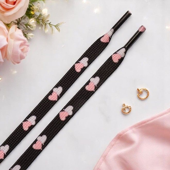 1 Paar flache Schnürsenkel (140 cm lang, 8 mm breit) - HeartBeat Collection - mehrfarbig/Muster - Schuhbaendel.ch