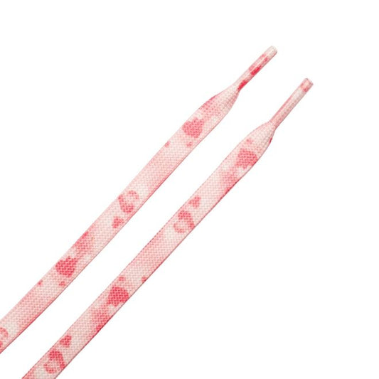 1 Paar flache Schnürsenkel (140 cm lang, 8 mm breit) - HeartBeat Collection - pink - Schuhbaendel.ch
