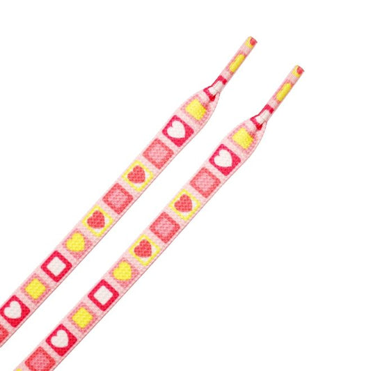1 Paar flache Schnürsenkel (140 cm lang, 8 mm breit) - HeartBeat Collection - mehrfarbig/Muster - Schuhbaendel.ch
