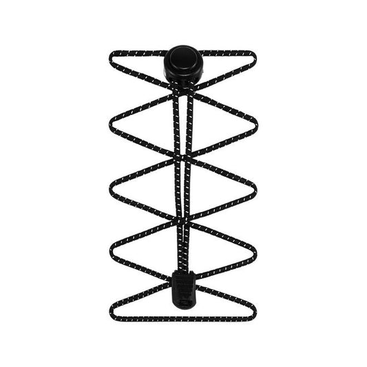 1 paire de lacets élastiques réfléchissants à fermeture rapide (Ø 3 mm, longueur 100 cm) - Série ReflectLite - noir