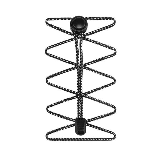 1 paire de lacets élastiques hautement réfléchissants avec attaches rapides (Ø 3 mm, longueur 100 cm) - Série ReflectPro - noir