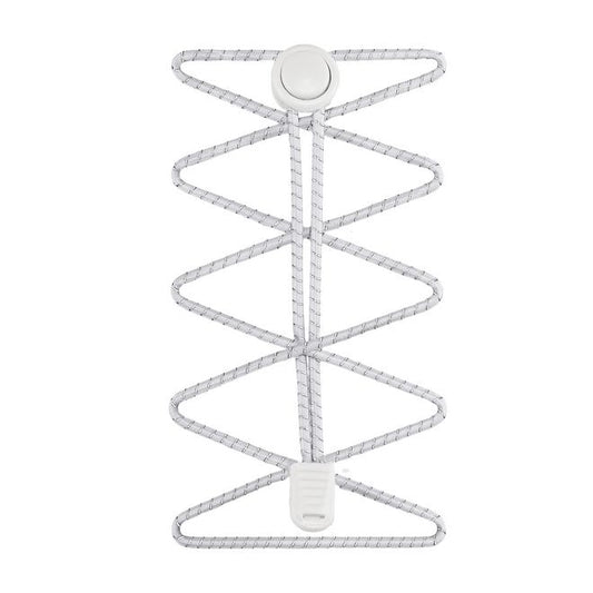 1 pair of elastic reflective shoelaces with quick-release fastener (Ø 3 mm, length 100 cm) - ReflectLite Series - white