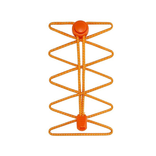 1 pair of elastic reflective shoelaces with quick-release fastener (Ø 3 mm, length 100 cm) - ReflectLite Series - neon orange
