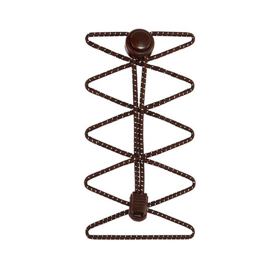1 pair of elastic reflective shoelaces with quick-release fastener (Ø 3 mm, length 100 cm) - ReflectLite Series - brown
