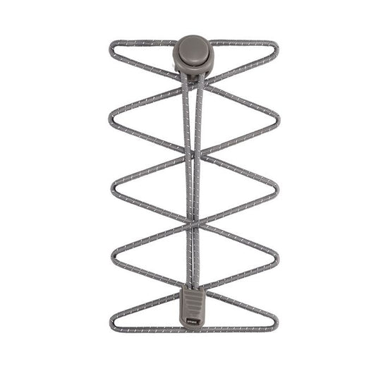 1 paire de lacets élastiques réfléchissants à fermeture rapide (Ø 3 mm, longueur 100 cm) - Série ReflectLite - gris argenté
