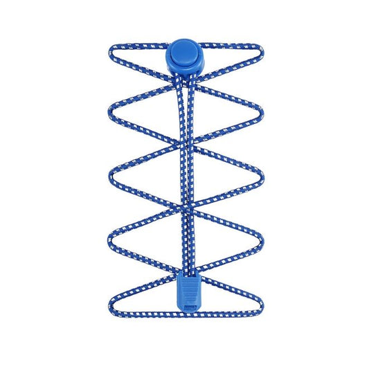 1 paire de lacets élastiques hautement réfléchissants avec attaches rapides (Ø 3 mm, longueur 100 cm) - Série ReflectPro - bleu roi
