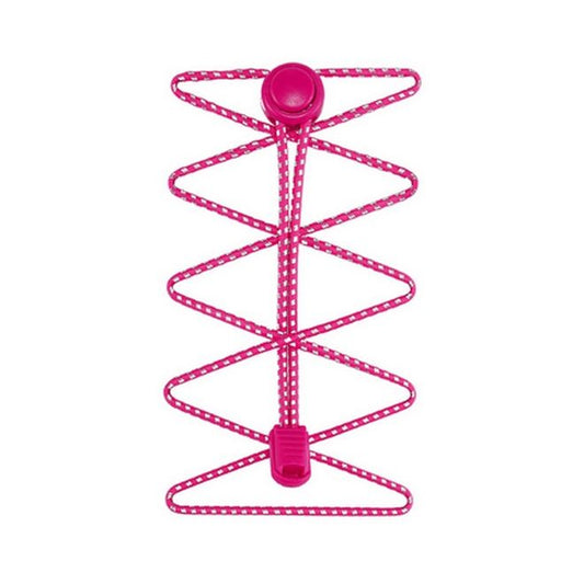 1 pair of elastic, highly reflective shoelaces with quick-release fasteners (Ø 3 mm, length 100 cm) - ReflectPro Series - pink