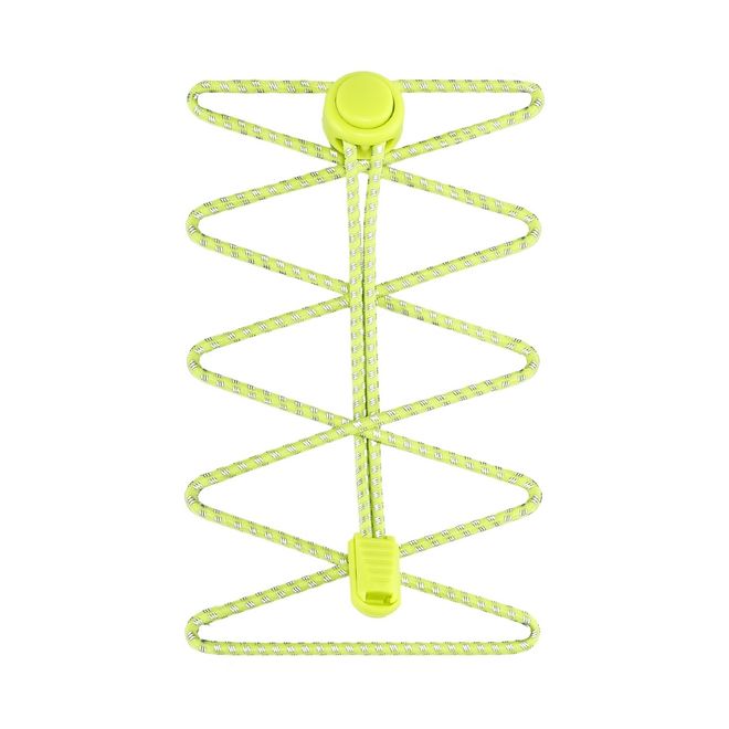 1 pair of elastic, highly reflective shoelaces with quick-release fasteners (Ø 3 mm, length 100 cm) - ReflectPro Series - neon yellow