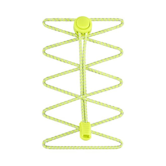 1 pair of elastic, highly reflective shoelaces with quick-release fasteners (Ø 3 mm, length 100 cm) - ReflectPro Series - neon yellow