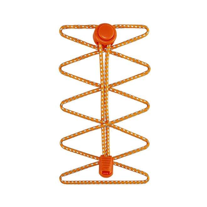 1 pair of elastic, highly reflective shoelaces with quick-release fastener (Ø 3 mm, length 100 cm) - ReflectPro Series - neon orange
