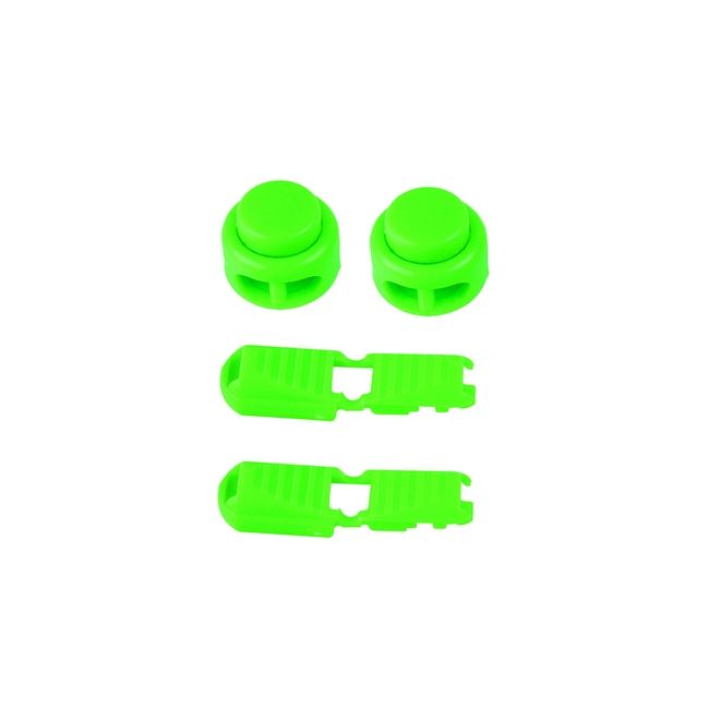1 pair of elastic, highly reflective shoelaces with quick-release fasteners (Ø 3 mm, length 100 cm) - ReflectPro Series - neon green