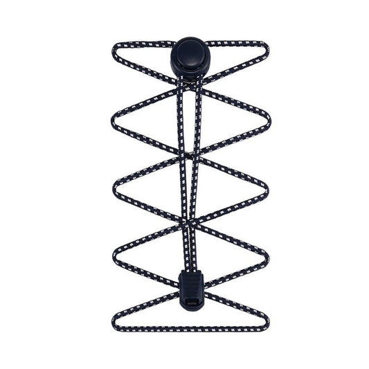 1 pair of elastic, highly reflective shoelaces with quick-release fasteners (Ø 3 mm, length 100 cm) - ReflectPro Series - navy blue