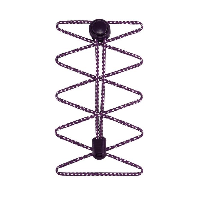 1 paire de lacets élastiques hautement réfléchissants avec fermeture rapide (Ø 3 mm, longueur 100 cm) - Série ReflectPro - violet