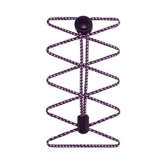 1 paire de lacets élastiques hautement réfléchissants avec fermeture rapide (Ø 3 mm, longueur 100 cm) - Série ReflectPro - violet