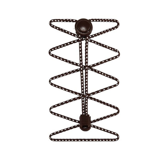 1 paire de lacets élastiques hautement réfléchissants avec attaches rapides (Ø 3 mm, longueur 100 cm) - Série ReflectPro - marron