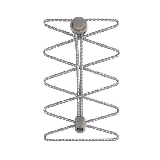 1 paire de lacets élastiques hautement réfléchissants avec attaches rapides (Ø 3 mm, longueur 100 cm) - Série ReflectPro - gris argenté